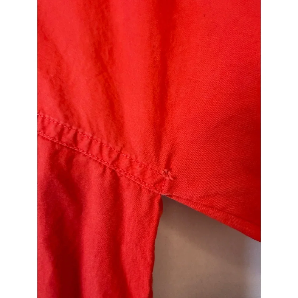 Tory Burch Colorblock Cotton Tunic Blouse Red Blue Green Tassel Size 2